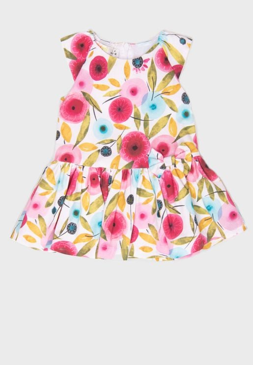 فستان بطباعة زهور للاطفال